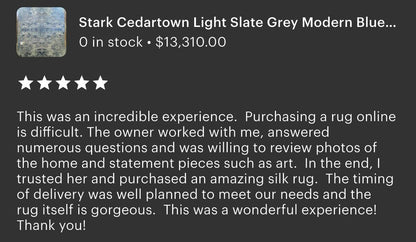 Stark Cedartown Light Slate Grey Modern Blue Grey Rug Medallion Hand Knotted - 100% Silk - 9x12' MSRP USD16250