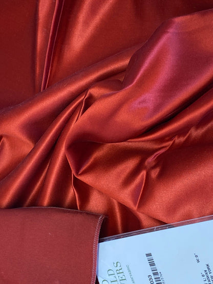 3 Berkbox72 Scalamandre Silk Square Sarin Tango Red Orange Solid MSRP USD300+/Y