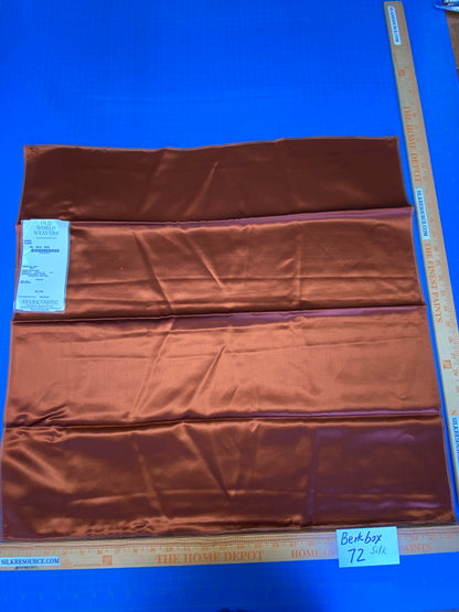 4 Berkbox72 Scalamandre Silk Square Sarin Flame Deep Red Solid MSRP USD300+/Y