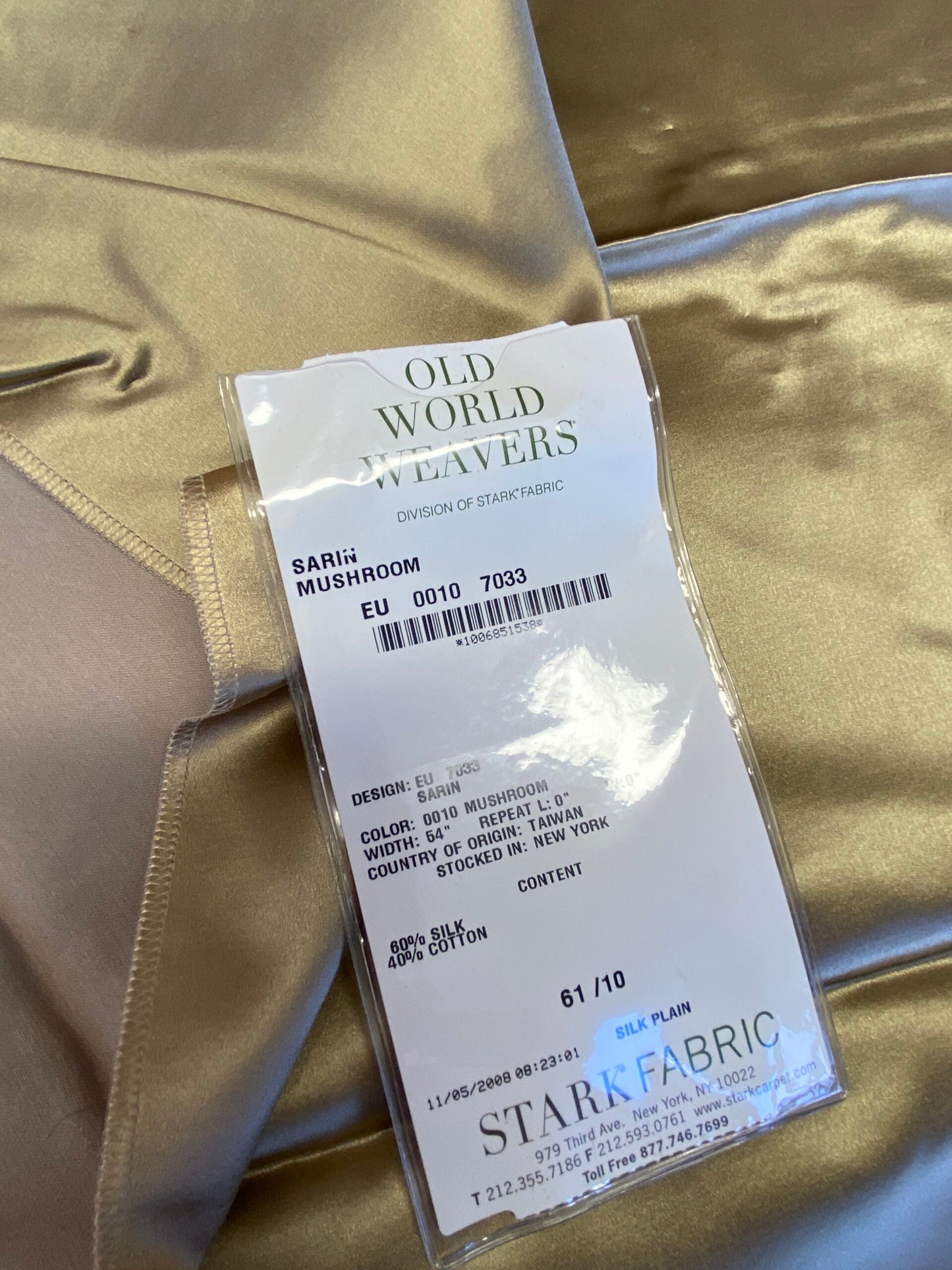 5 Berkbox72 Scalamandre Silk Square Sarin Mushroom Gray Solid MSRP USD300+/Y