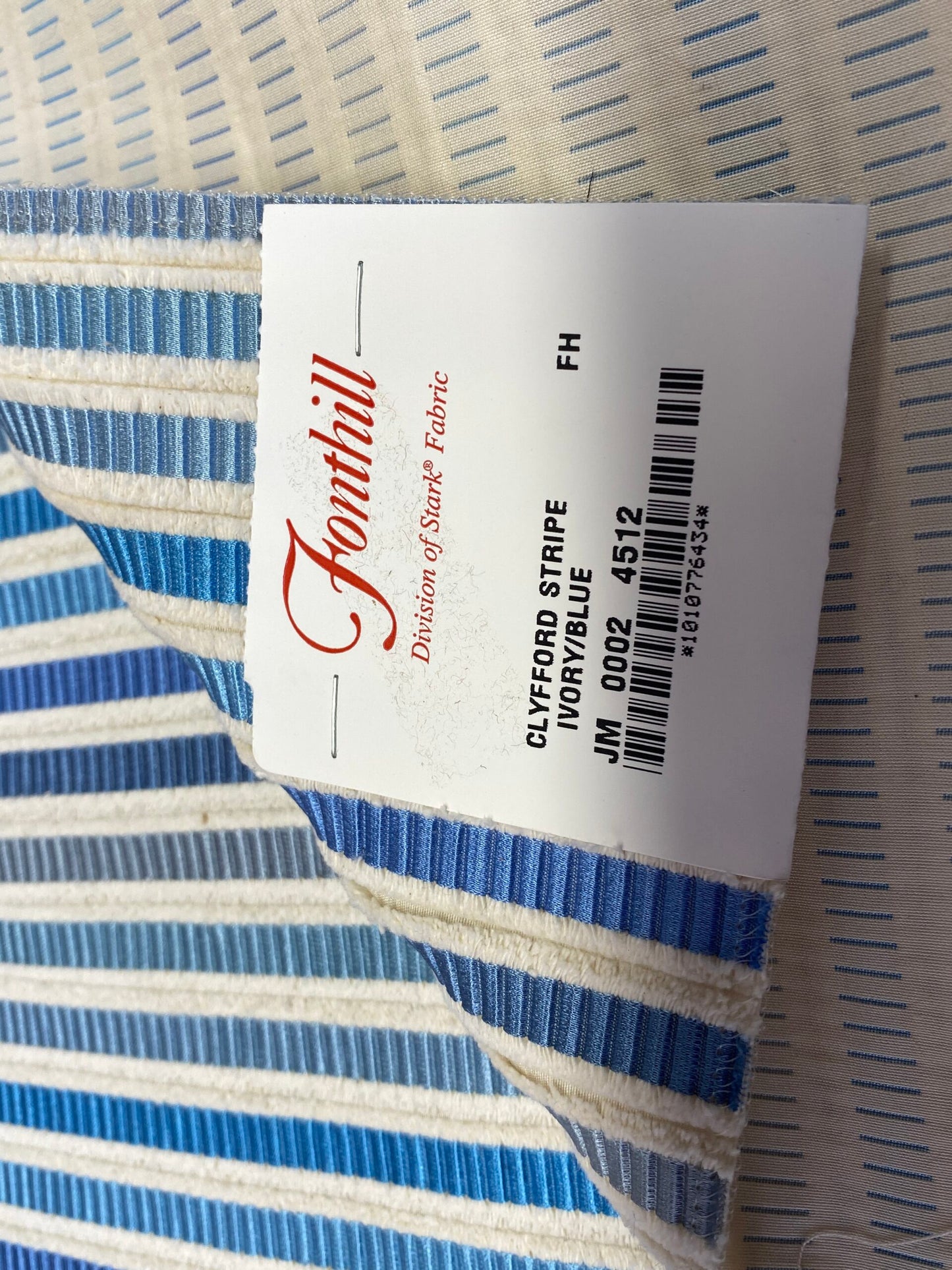 7 Berkbox72 Scalamandre Silk Cotton Square Clyfford Stripe Ivory MSRP USD584/Y