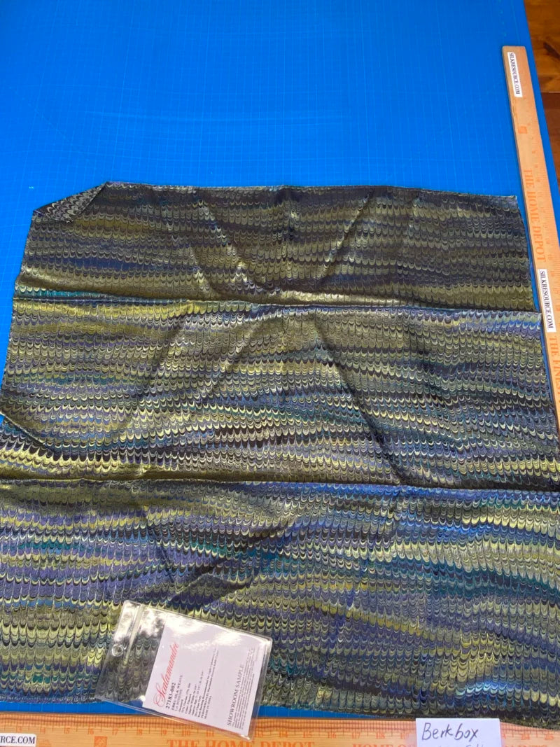 11 Berkbox72 Scalamandre Silk Grey Watkins Square Ebru Silk Weave Peacock Jacquard MSRP USD424/Y