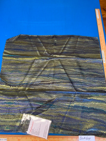 11 Berkbox72 Scalamandre Silk Grey Watkins Square Ebru Silk Weave Peacock Jacquard MSRP USD424/Y