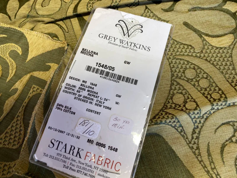 12 Berkbox72 Scalamandre Silk Grey Watkins Square Bellona Mocha Damask MSRP USD650/Y