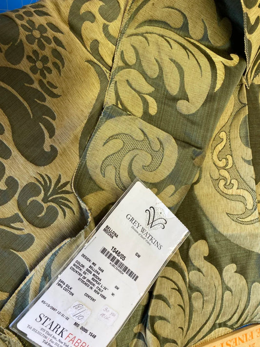 12 Berkbox72 Scalamandre Silk Grey Watkins Square Bellona Mocha Damask MSRP USD650/Y