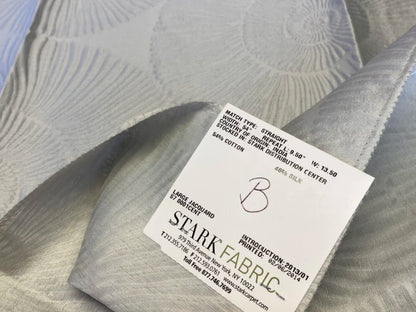 14 Berkbox72 Scalamandre Grey Watkins Silk+Cotton Nautilo Blue Veil 1.1yd X 27" MSRP USD312/Y