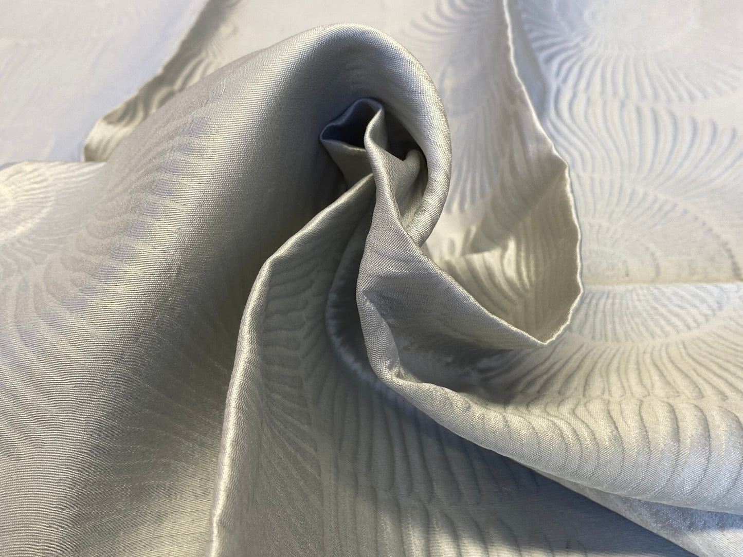 14 Berkbox72 Scalamandre Grey Watkins Silk+Cotton Nautilo Blue Veil 1.1yd X 27" MSRP USD312/Y