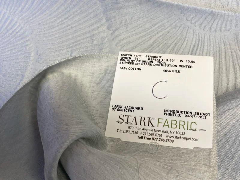 15 Berkbox72 Scalamandre Grey Watkins Silk+Cotton Nautilo Blue Veil MSRP USD312/Y