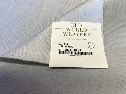 16 Berkbox72 Scalamandre Grey Watkins Silk+Cotton Nautilo Blue Veil 35"x26" MSRP USD312/Y