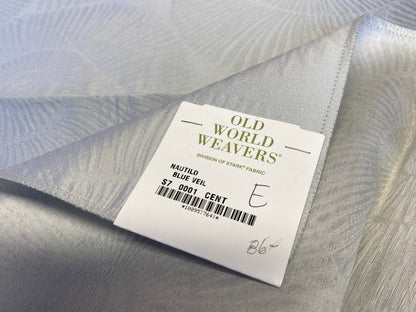 17 Berkbox72 Scalamandre Grey Watkins Silk+Cotton Nautilo Blue Veil 35"x26" MSRP USD312/Y