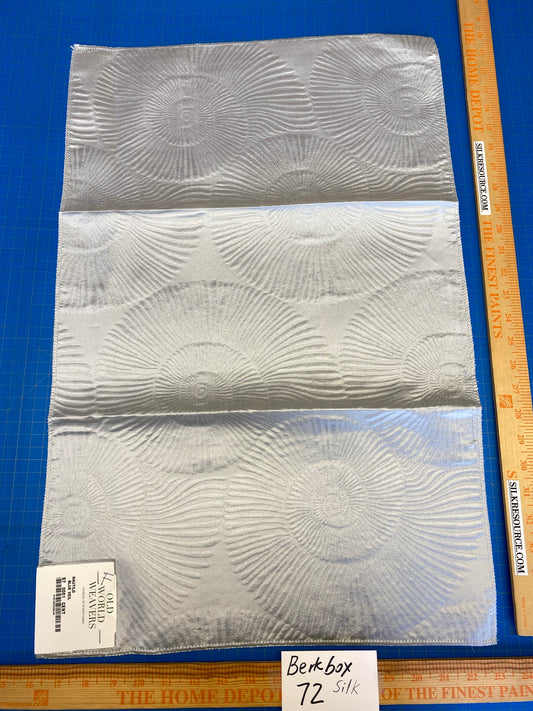 18 Berkbox72 Scalamandre Grey Watkins Silk+Cotton Nautilo Blue Veil 17"x26" MSRP USD312/Y