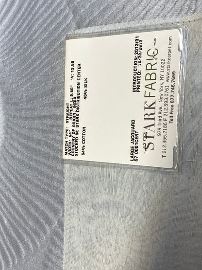 18 Berkbox72 Scalamandre Grey Watkins Silk+Cotton Nautilo Blue Veil 17"x26" MSRP USD312/Y