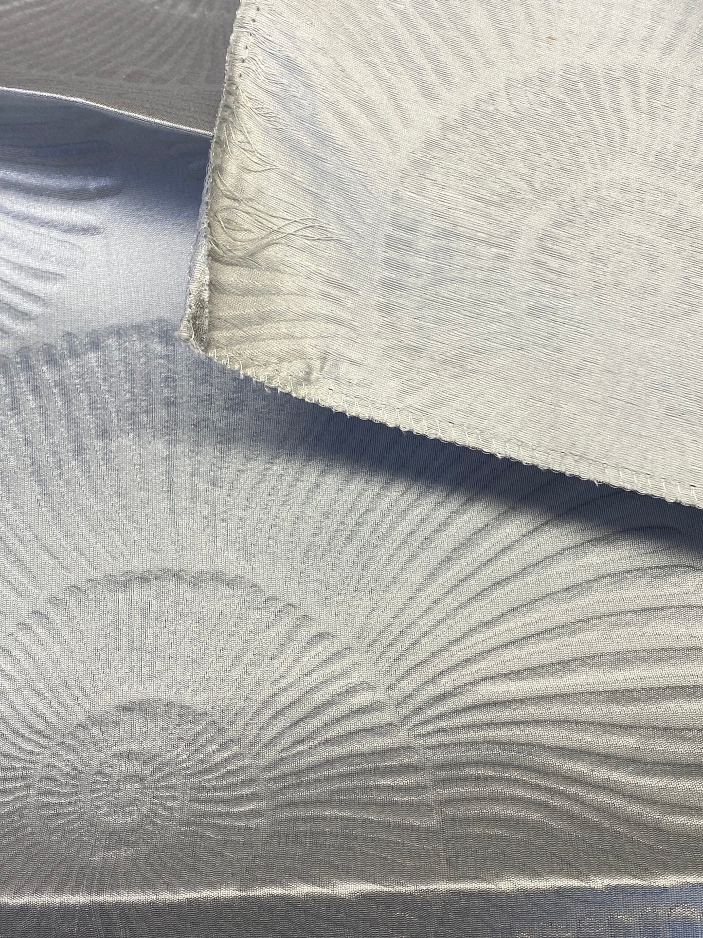 18 Berkbox72 Scalamandre Grey Watkins Silk+Cotton Nautilo Blue Veil 17"x26" MSRP USD312/Y