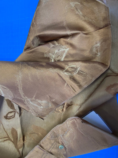 19 Berkbox72 Scalamandre Grey Watkins Maharajah Chestnut Brown Silk Linen Damask Reversible 25"X26" MSRP USD 348/Y