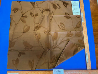 21 Berkbox72 Scalamandre Grey Watkins Square Maharajah Chestnut Brown Silk Linen Damask Reversible MSRP USD 348/Y