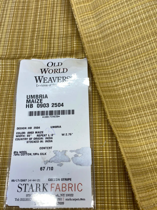 23 Berkbox72 Scalamandre Square Old World Weavers Umbria Maize Small Scale Strie Texture MSRP USD 342/y