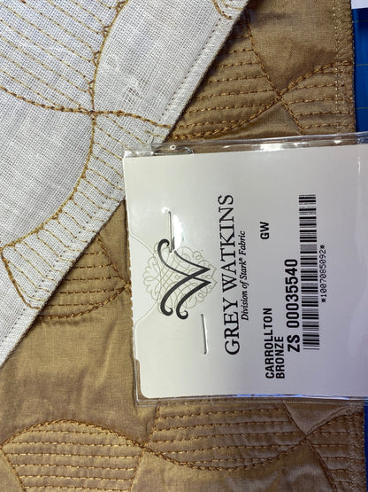 26 Berkbox72 Scalamandre Square Grey Watkins Carrollton Bronze Embroidery Brown MSRP USD 258/y