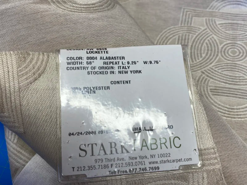 33 Berkbox72 Scalamandre Old World Weavers Square Silk Lockette Alabaster Cream White MSRP USD 348/y