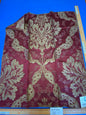 36 Berkbox72 Scalamandre Old World Weavers Square Silk  Claudina Cherry Deep Red Gold Renaissance Damask Reversible Italy MSRP USD 320/Y