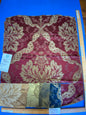 39 Berkbox72 Scalamandre Old World Weavers Square Silk  Claudina Cherry Deep Red Gold Renaissance Damask Reversible Italy MSRP USD 320/Y