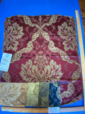 39 Berkbox72 Scalamandre Old World Weavers Square Silk  Claudina Cherry Deep Red Gold Renaissance Damask Reversible Italy MSRP USD 320/Y