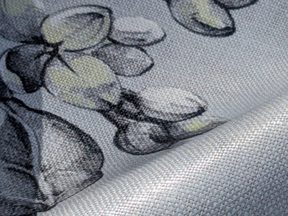 Scalamandre Merrimon in Grey Yellow Print Silky Linen Fragrant Summer lilac trumpet flower or jimsonweed MSRP USD 346/y