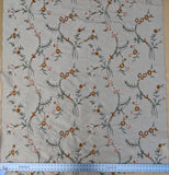 Scalamandre Chahna in Day Lily Orange Silk Embroidery Light Gold Orange daisy Rose Vine &amp; Flower MSRP USD344/y