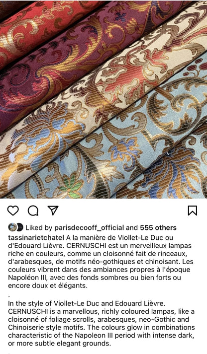 1 EV30 24"x25" Scalamandre Tassinari &amp; Châtel CERNUSCHI  Brun Brown Gold SIlk Lampas Patrimoine Collection MSRP USD2128/y