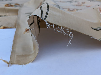 Scalamandre Chahna in Day Lily Orange Silk Embroidery Light Gold Orange daisy Rose Vine &amp; Flower MSRP USD344/y