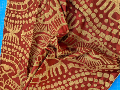 42 Berkbox72 Scalamandre Grey Watkins Square Silk Ethnic Damask Red MSRP USD 706/Y