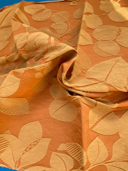 44 Berkbox72 Scalamandre Lelievre Paris Phylum Papaye Damask Leaves Orange MSRP USD 700+/Y