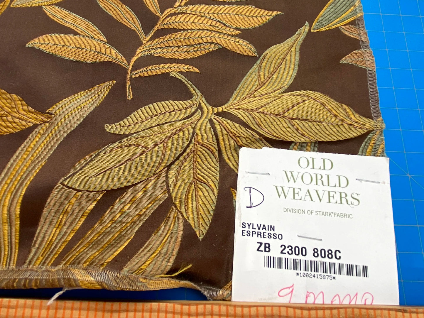49 Berkbox72 Scalamandre Old World Weavers Square Silk  Sylvain Espresso Dark Brown Damask Tropical Foliage Monstera MSRP USD 300+/Y Piece D