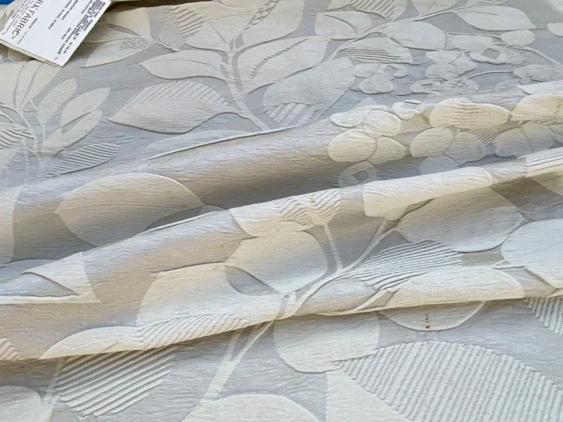 53 Berkbox72 Scalamandre Lelievre Paris Phylum Quartz Damask Leaves White MSRP USD 700+/Y