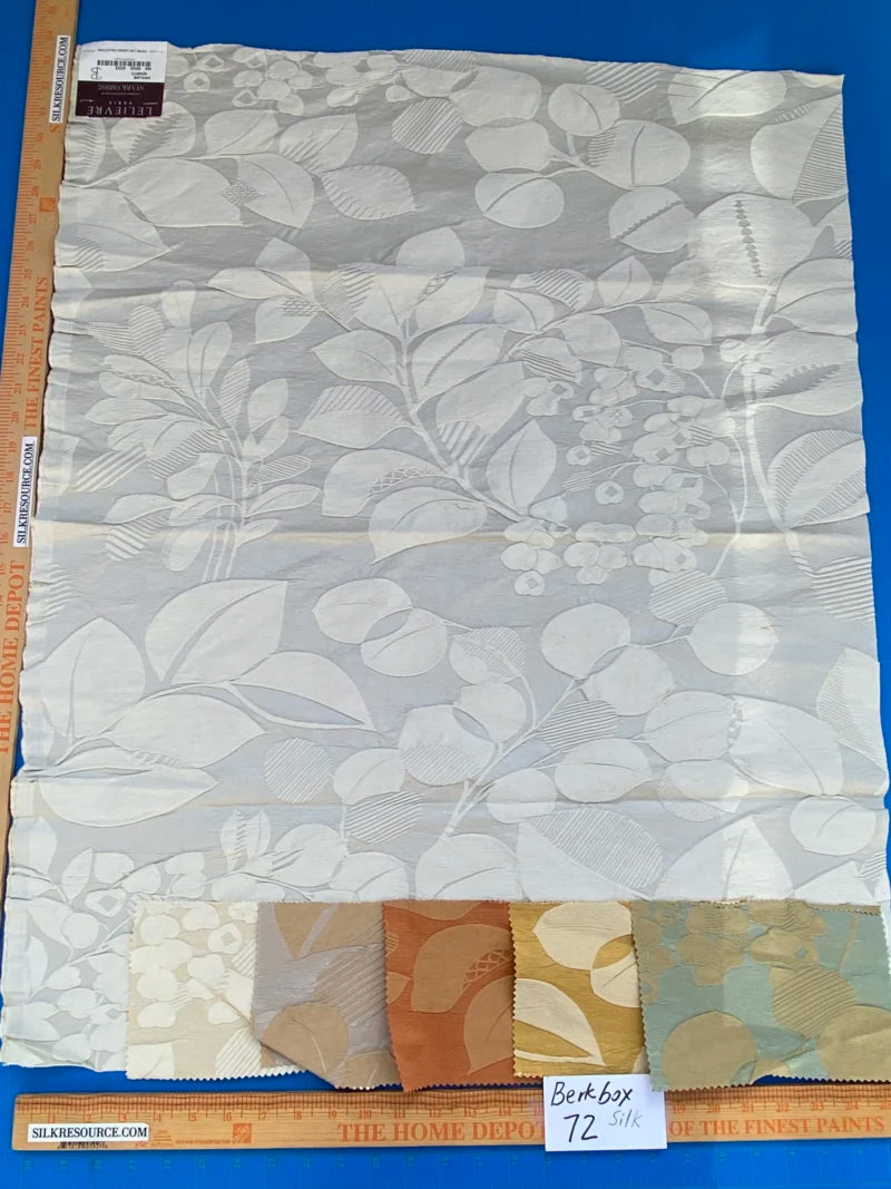 54 Berkbox72 Scalamandre Lelievre Paris Phylum Quartz Damask Leaves White MSRP USD 700+/Y