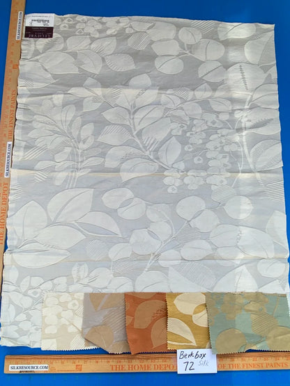 54 Berkbox72 Scalamandre Lelievre Paris Phylum Quartz Damask Leaves White MSRP USD 700+/Y