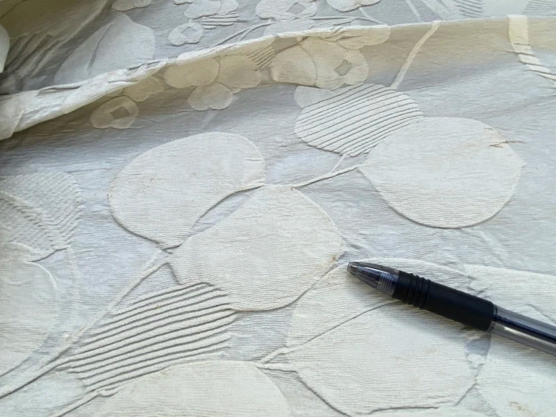 54 Berkbox72 Scalamandre Lelievre Paris Phylum Quartz Damask Leaves White MSRP USD 700+/Y