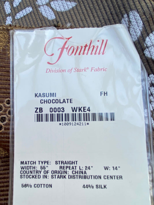 55 Berkbox72 Scalamandre Square Silk Kasumi Chocolate Brown Medallion Botanical MSRP USD276/y