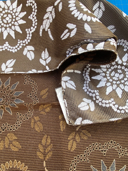 55 Berkbox72 Scalamandre Square Silk Kasumi Chocolate Brown Medallion Botanical MSRP USD276/y