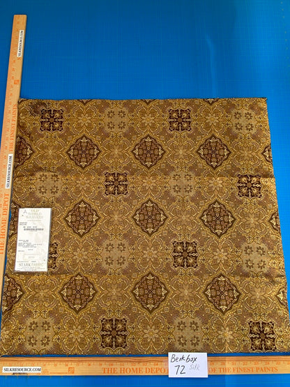57 Berkbox72 Scalamandre Square Silk Old World Weavers Shantay Bullion Brown Medallion MSRP $300+/y