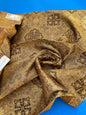 57 Berkbox72 Scalamandre Square Silk Old World Weavers Shantay Bullion Brown Medallion MSRP $300+/y