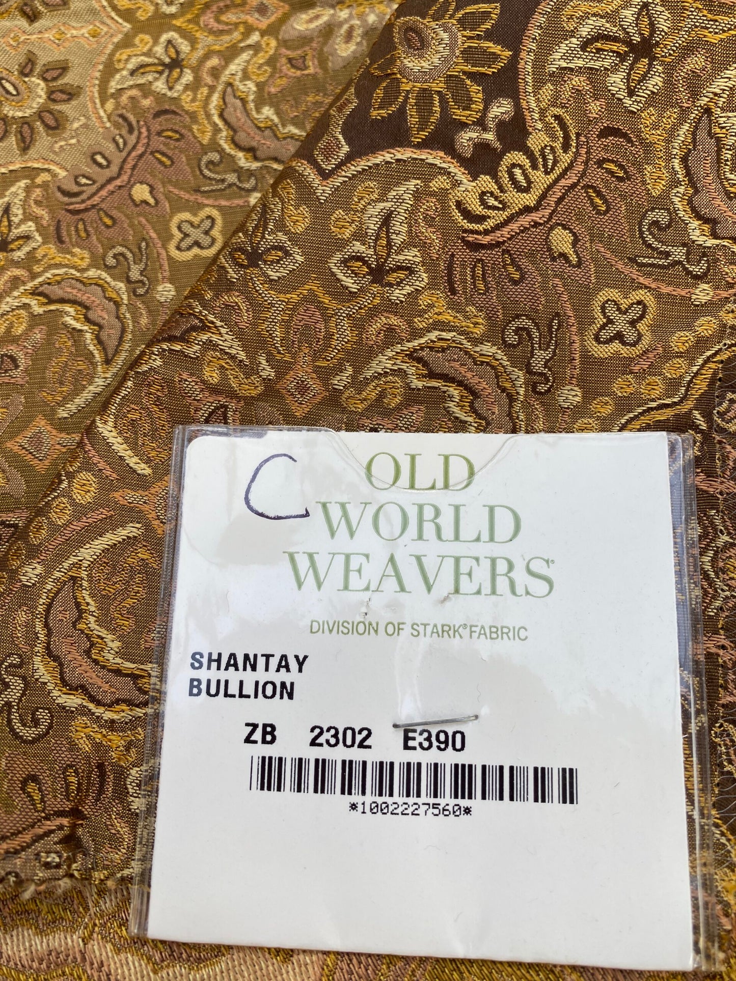 59 Berkbox72 Scalamandre Square Silk Old World Weavers Shantay Bullion Brown Medallion MSRP $300+/y