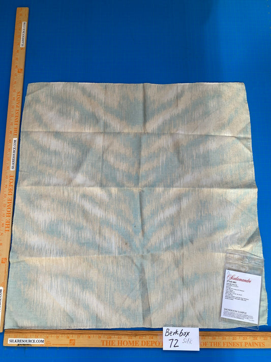 60 Berkbox72 Scalamandre Square Silk Safari Weave Mineral Green Gray Tiger Cheetah, Animal Skin MSRP USD390/y