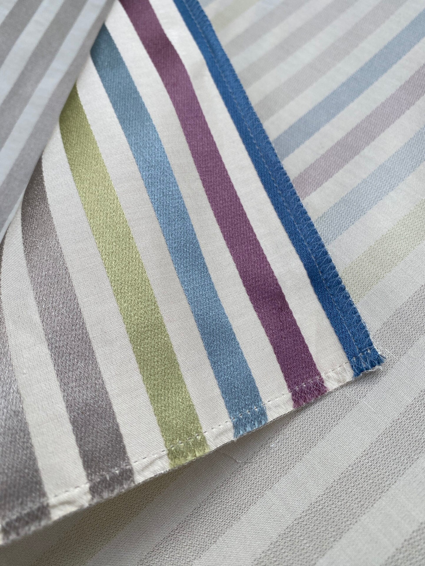 62 Berkbox72 Scalamandre Square Silk Tribolo Silver Blue Silk Stripe MSRP USD200/y