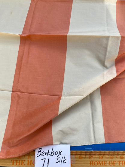 1 Berkbox71 Scalamandre Square 24x26" Silk Wool Grey Watkins Riviera Stripe St. Tropez Orange Beige / Natural MSRP USD300+/y