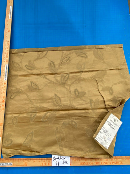 9 Berkbox71 Scalamandre Square Silk Grey Watkins Maharajah Musket Reversible Brown Damask Tree Foliage MSRP USD348/y Piece B