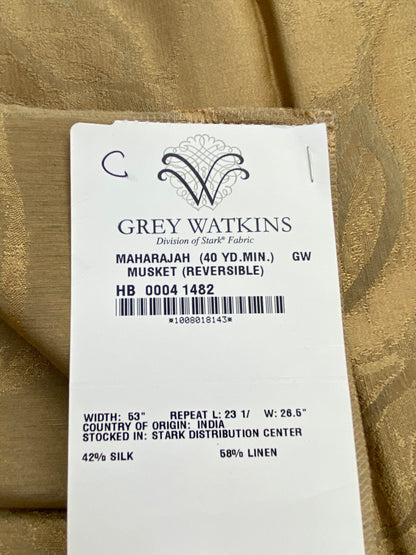 10 Berkbox71 Scalamandre Square Silk Grey Watkins Maharajah Musket Reversible Brown Damask Tree Foliage MSRP USD348/y Piece C