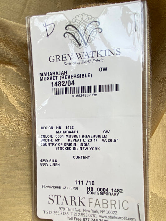 11 Berkbox71 Scalamandre Square Silk Grey Watkins Maharajah Musket Reversible Brown Damask Tree Foliage MSRP USD348/y Piece D