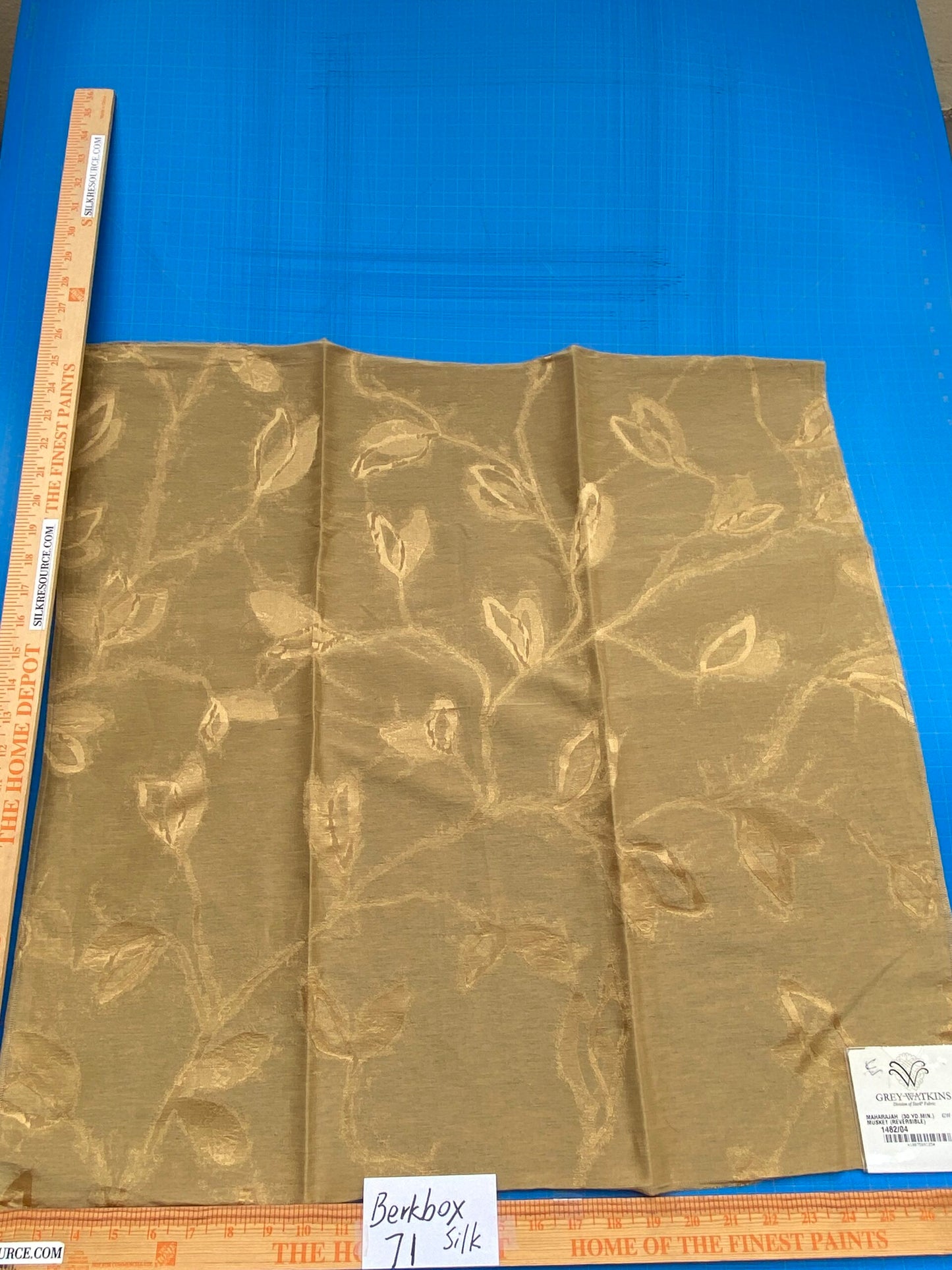 12 Berkbox71 Scalamandre Square Silk Grey Watkins Maharajah Musket Reversible Brown Damask Tree Foliage MSRP USD348/y Piece E