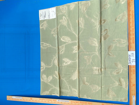 13 Berkbox71 Scalamandre Square Silk Grey Watkins Maharajah Arctic Reversible Green Cream Damask Tree Foliage MSRP USD348/y