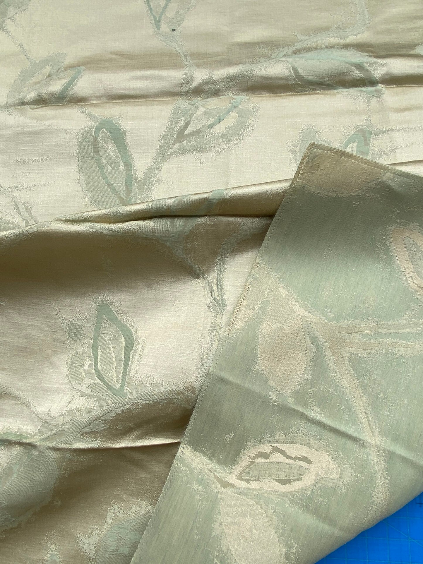 13 Berkbox71 Scalamandre Square Silk Grey Watkins Maharajah Arctic Reversible Green Cream Damask Tree Foliage MSRP USD348/y